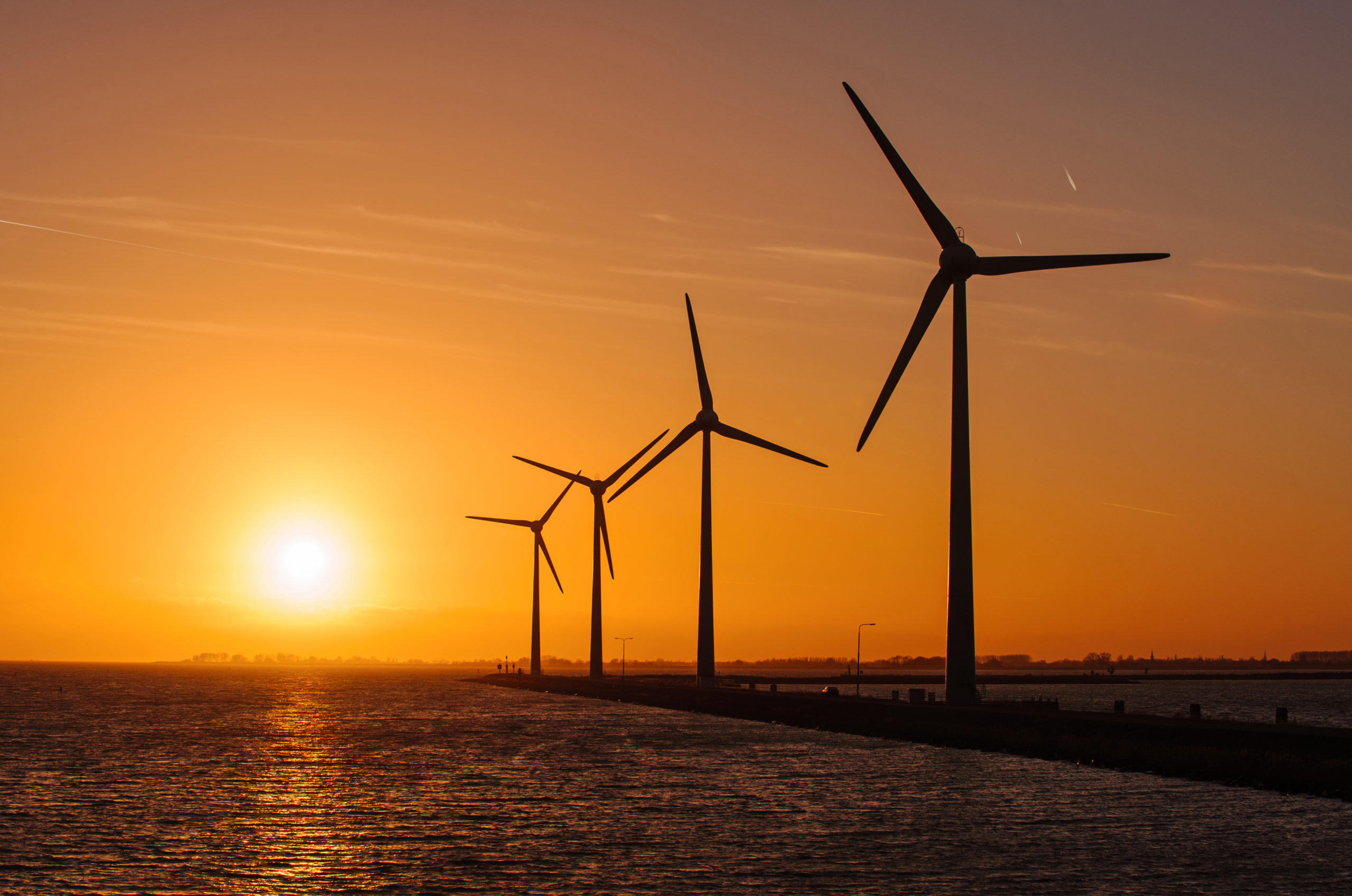 Wind Turbines at Sunset